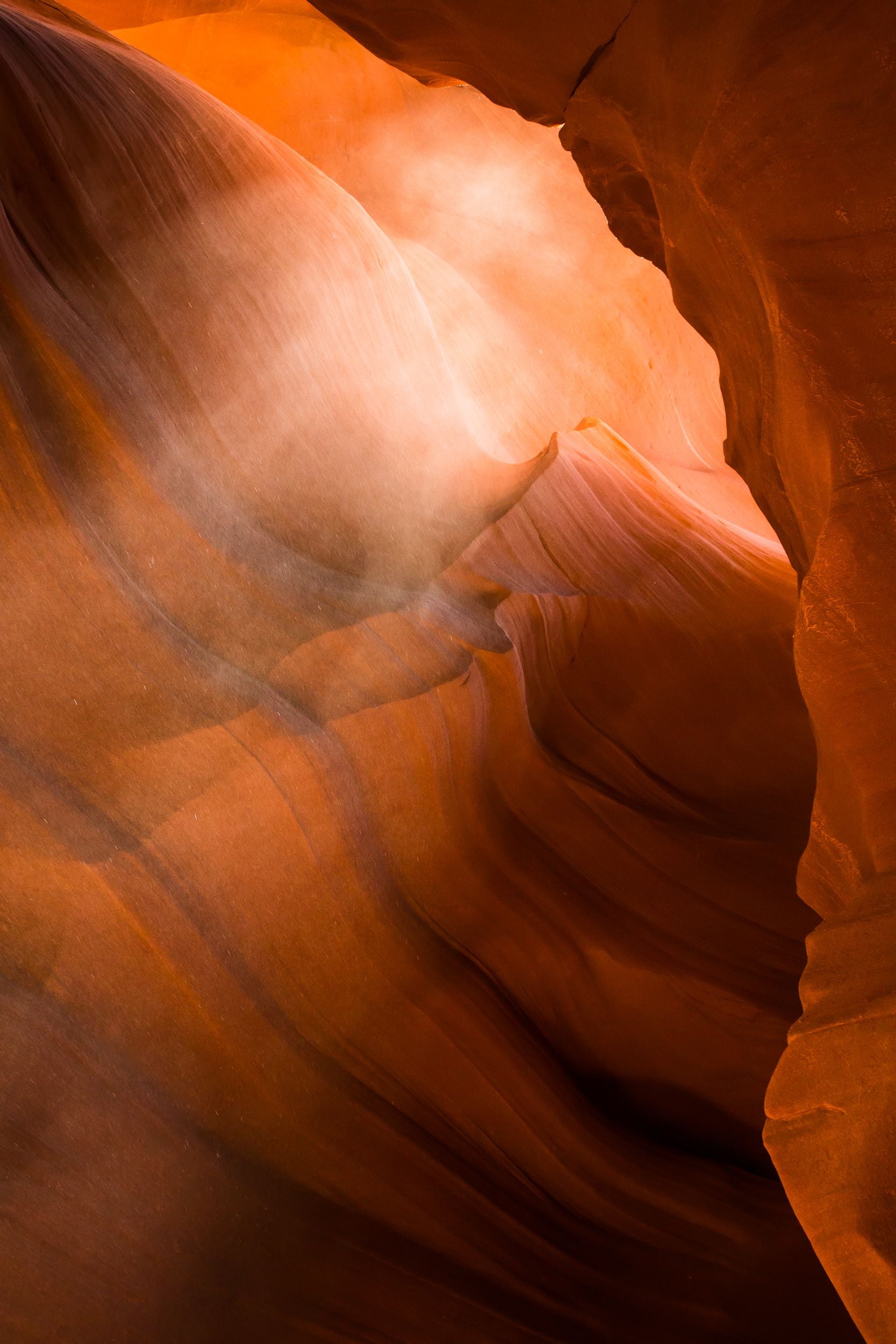 Sun filtering in to a slot canyon in Antelope Valley.